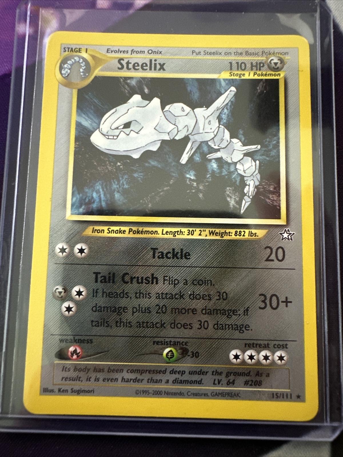 Pokémon TCG Steelix Neo Genesis 15 Holo Unlimited Holo Rare NM