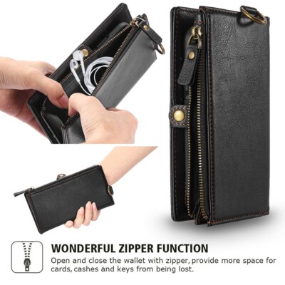 Zipper Leather Wallet Case For iPhone 13 Pro Max 12 11 X XS XR 78 SE2 Flip Cover