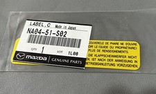 Genuine Mazda Eunos/MX5 Retractable Caution Label. Brand New. NA04-51-S02