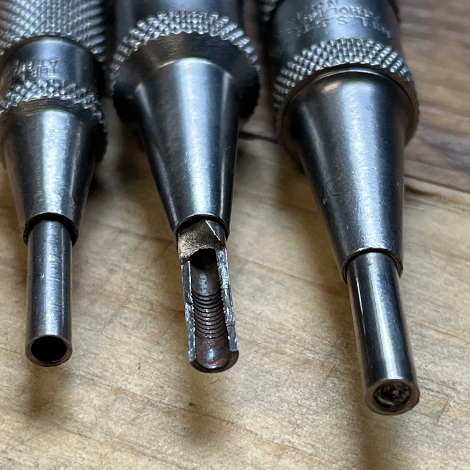 (3) Vintage L.S.Starrett No. 18A & 18AA Automatic Center Punch SEE