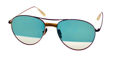 John Varvatos Mens Gold Metal Aviator Sunglass V533, Gradient Lens