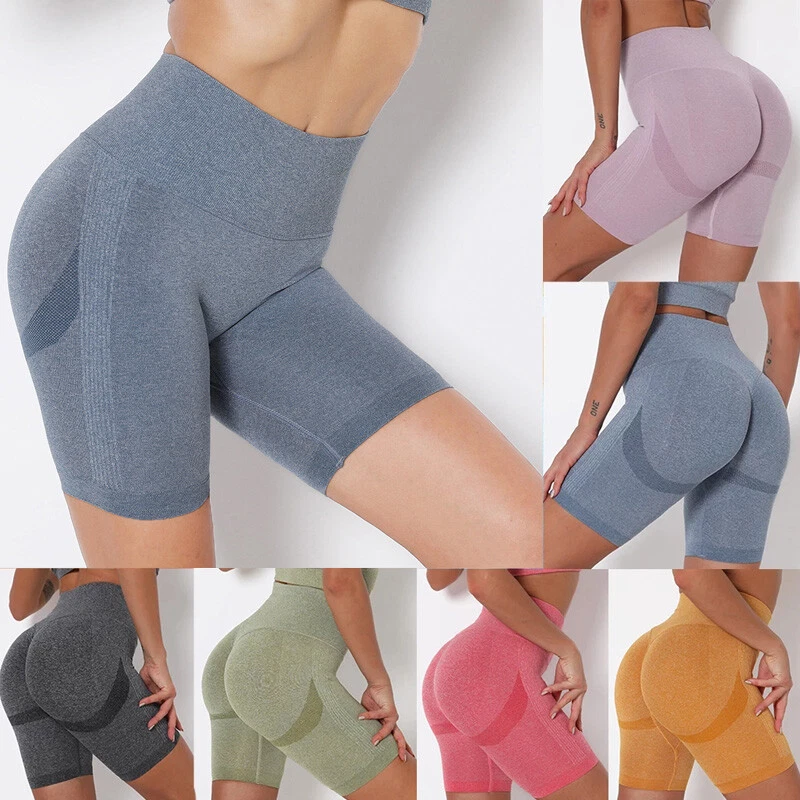 High Waist HOT Yoga Shorts Women Biker Shorts Push Up Tummy Control  Leggings Gym