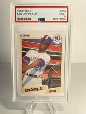 1990 FLEER KEN GRIFFEY JR #513 SEATTLE MARINERS PSA 9 MINT ~RARE BLUE DOT ERROR!