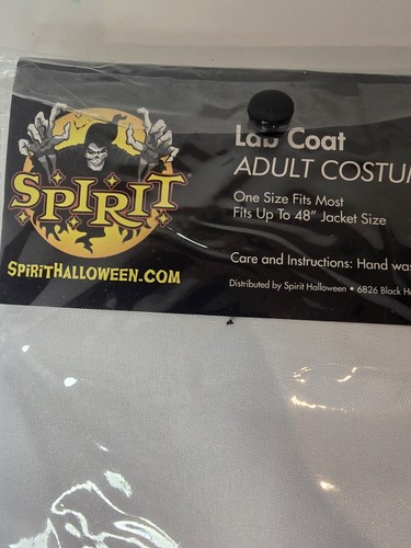 Lab Coat Adult Costume Spirit Halloween Unisex One Size Fits Most White Doctor - Picture 8 of 9