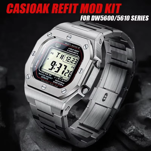 Casioak Correa Bisel Metal para DW5600 5610 Modificación Mod Kit Acero Inoxidable B - Imagen 2 de 23