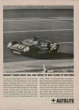 1962 Lotus Dan Gurney Inaugural Daytona Continental Autolite Vintage Print Ad
