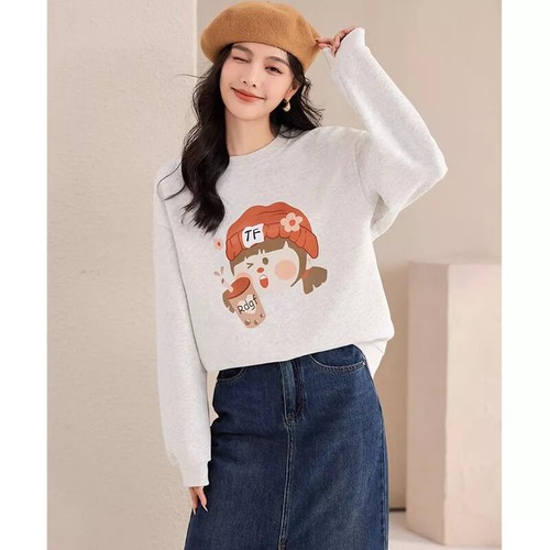 Jersey Pull Femme Doux Teddy Manches Longues Beige Abricot Encolure Ronde 87257