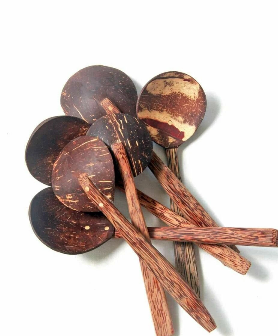 Coconut Shell Spoon Natural Kitchen Tool Cooking Utensil Equipment Handmade SLKR