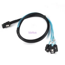 Mini SAS to 4 SATA SFF-8087 Multi-Lane Forward Breakout Splitter Cable 0.5-1m US