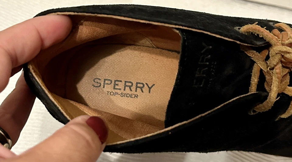 Женские сапоги Sperry Top Sider черные замшевые кожаные на танкетке на каблуках размер 9,5 богемное - Изображение 2 из 4