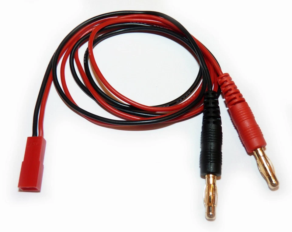 ✅ Ladekabel JST Buchse Bananenstecker 4mm BEC kabel Adapter Goldstecker Stecker - Bild 1 von 1