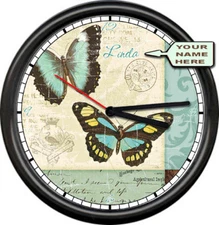 Butterfly Personalized Your Name Or In Memory Of Butterflies Gift Wall Clock