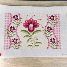 Birds of a Feather Pink Floral needlepoint canvas BF516