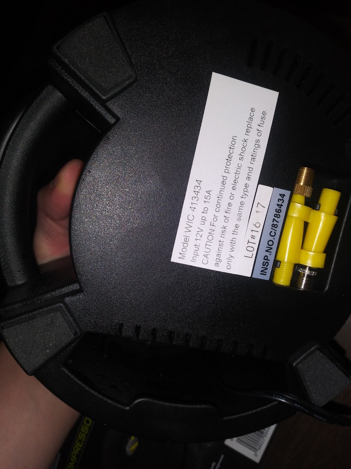 New In Open Box.12 Volt Air Compressor 150 PSI /Built In Hose & Cord Storage...