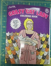 NEW! Crazy Cat Lady Coloring book - Puzzles, Coloring and more!  Has a story too