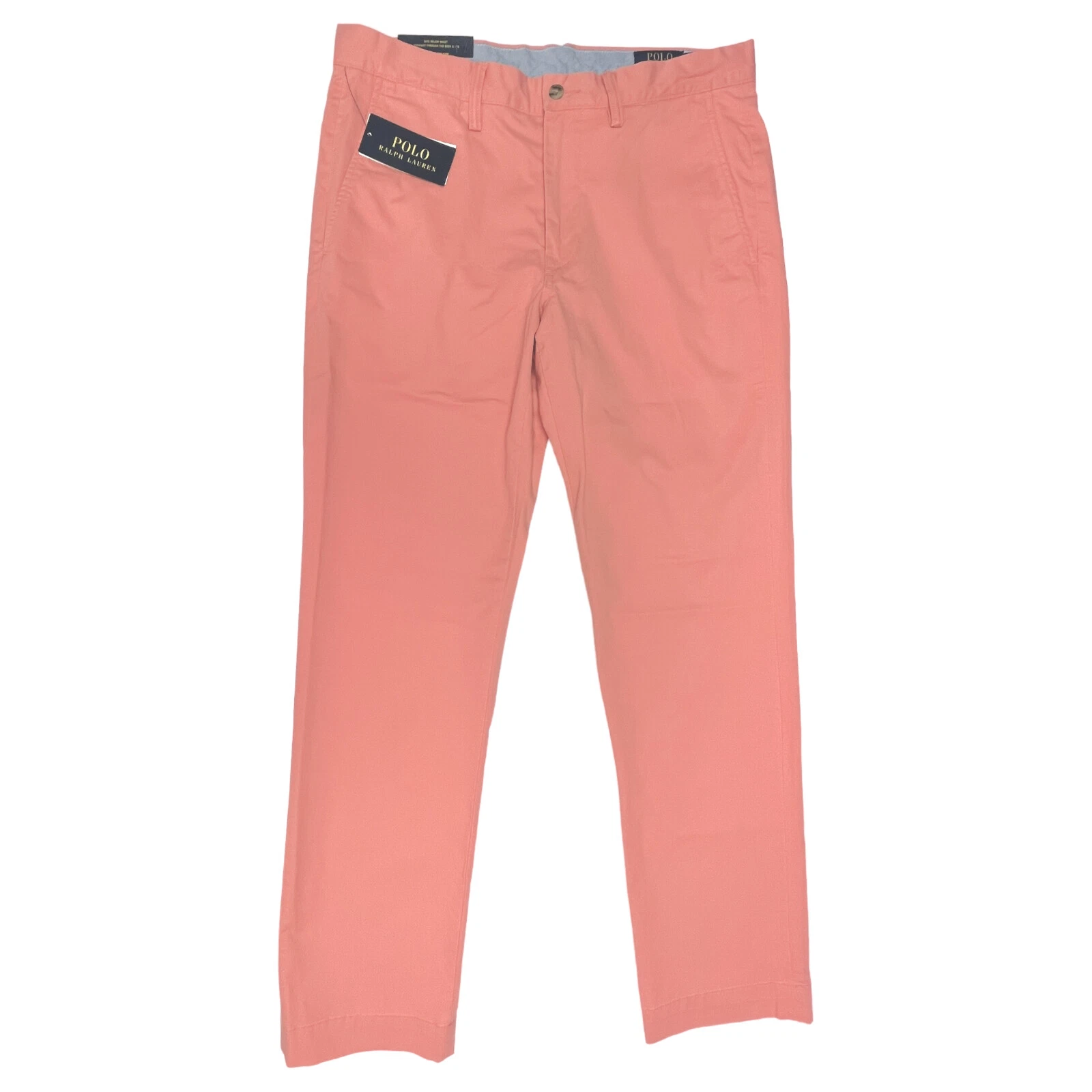 Polo Ralph Lauren Stretch Straight Fit Chino Pants Orange Flat Front $98