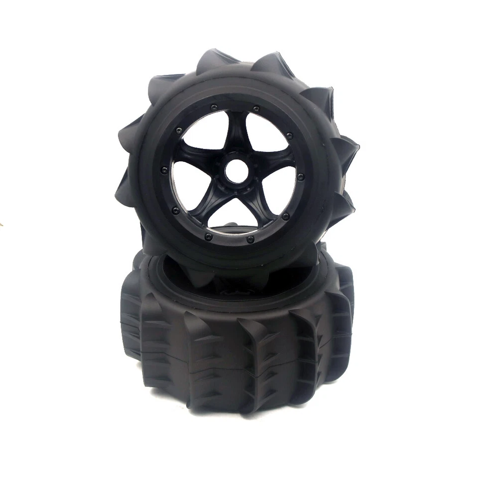 Sand Wheel Tire 2PCS 24mm For 1/5 HPI baja 5B Kraton 8s Losi DBXL-E 2.0 RC CAR - Image 2 of 4