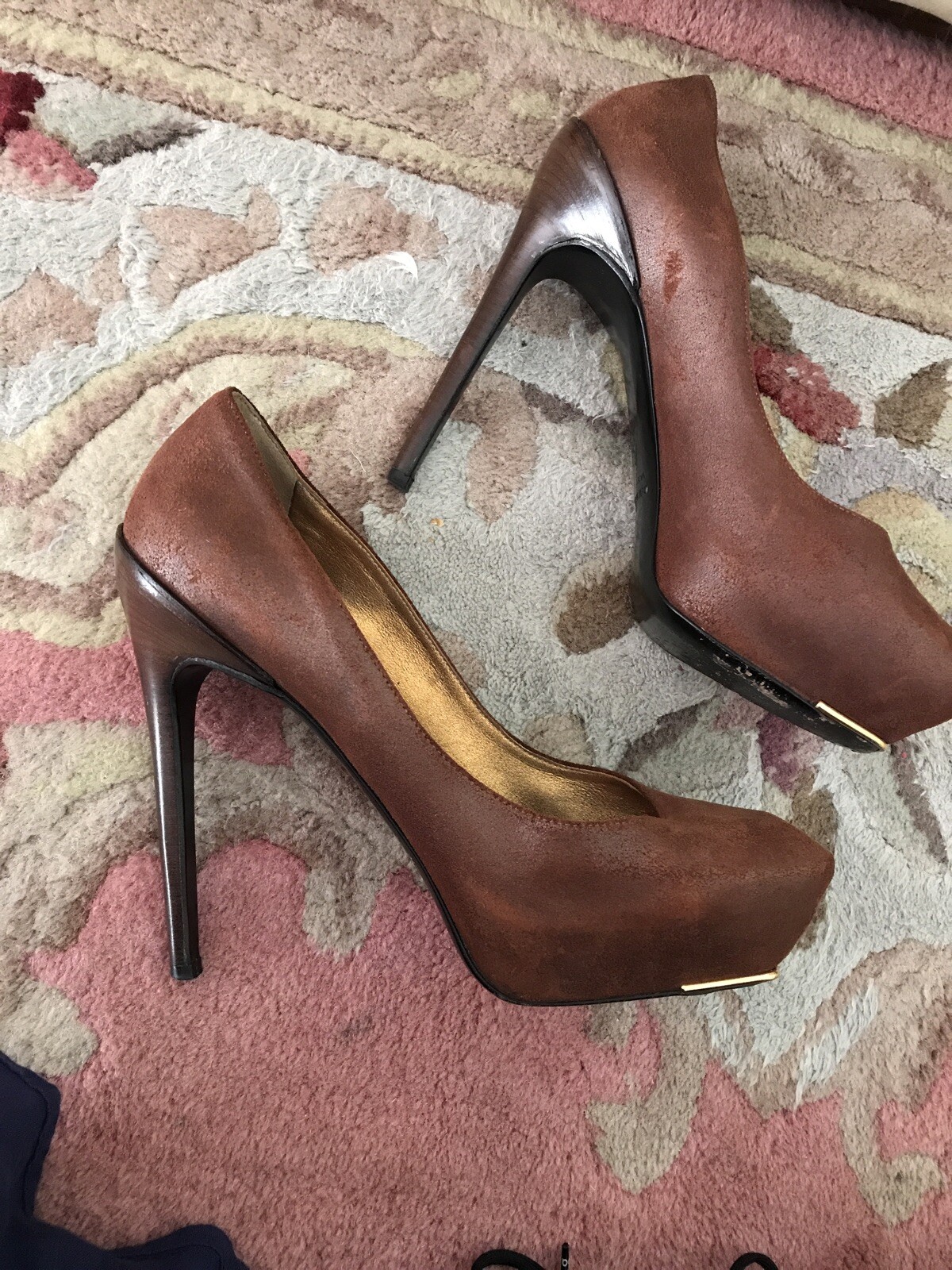 Devi Kroell Square Toe Brown Square Toe Platform … - image 1