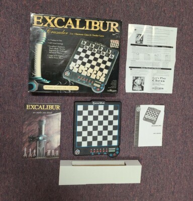 Excalibur Crusader 2 in 1 Electronic Chess & Checker Set Model 903E (Works Well)