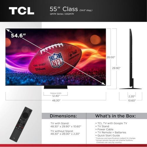 TCL 55’’ QM7K Series QD-Mini LED QLED 4K UHD Smart TV with Google TV - Picture 8 of 21
