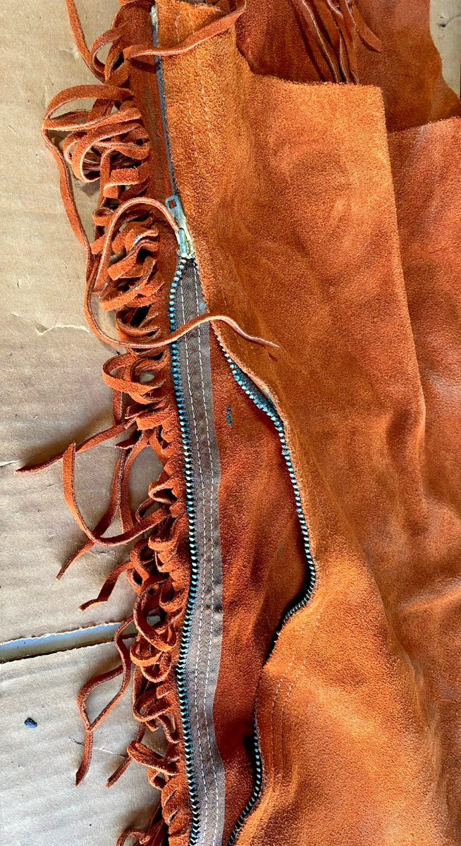 Veste à franges en cuir daim marron pour femme Native American Western Wear C Veste à franges en cuir daim marron pour femme Native American Western Wear C