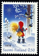 Finland 1978 Christmas girl great tits birds corn SG 940 MNH mint *COMBINED POST