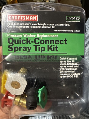 #ad Craftsman 75126 Pressure Washer Replacement Quick Connect Spray Tip Kit $29.99