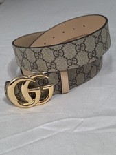 Gucci Reversible Pink Monogram Belt Women Authentic Size 28-30 IT 85CM