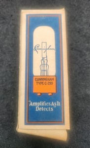 Vintage Cunningham C-299 Detector & Amplifier Glass Tube. San Francisco,CA.(#50)