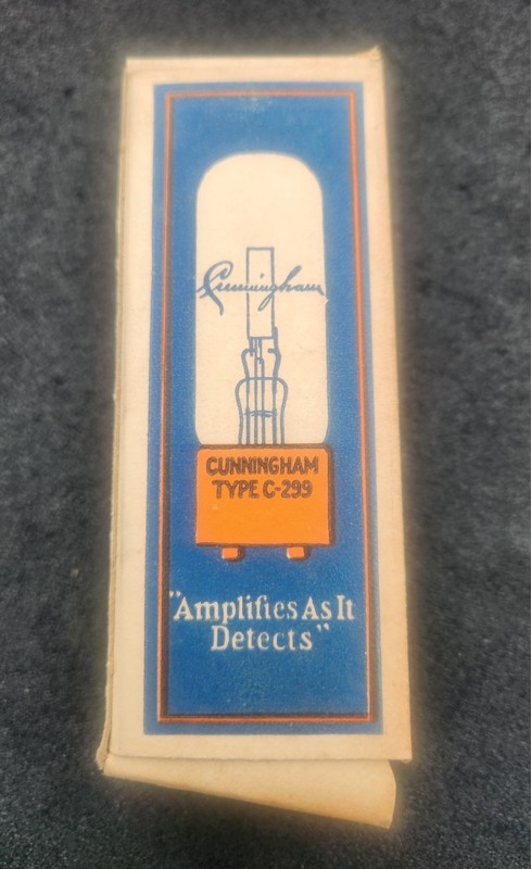 Vintage Cunningham C-299 Detector & Amplifier Glass Tube. San Francisco,CA.(#50)