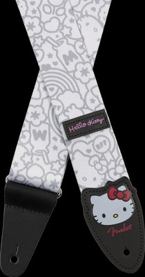 FENDER x HELLO KITTY WHITE POLY 2'' GUITAR STRAP 099-0637-223 MADE IN CANADA NEW!