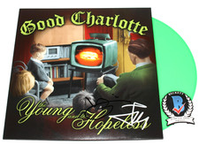 GOOD CHARLOTTE BENJI JOEL MADDEN SIGNED THE YOUNG AND HOPELESS ALBUM VINYL BAS