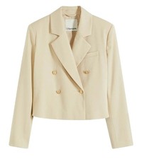 Kurzblazer mit Schmuckknöpfen Gr. 50 Beige Damen Kurz-Blazer Sakko Neu*