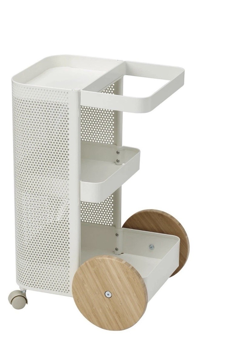 IKEA DAJLIEN White Metal Utility Garden Tea Cart Trolly NEW