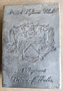 1902 British Officers Club 4th regiment Prince of Wales metal Cigarette case