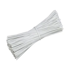 1000pcs 4 Inch Twist Ties - Reusable White Plastic Coated Cable Wire Ties for...