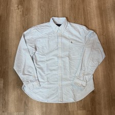 Ralph Lauren Men s XL Button Down Shirt Blue White Striped Long Sleeve Cotton