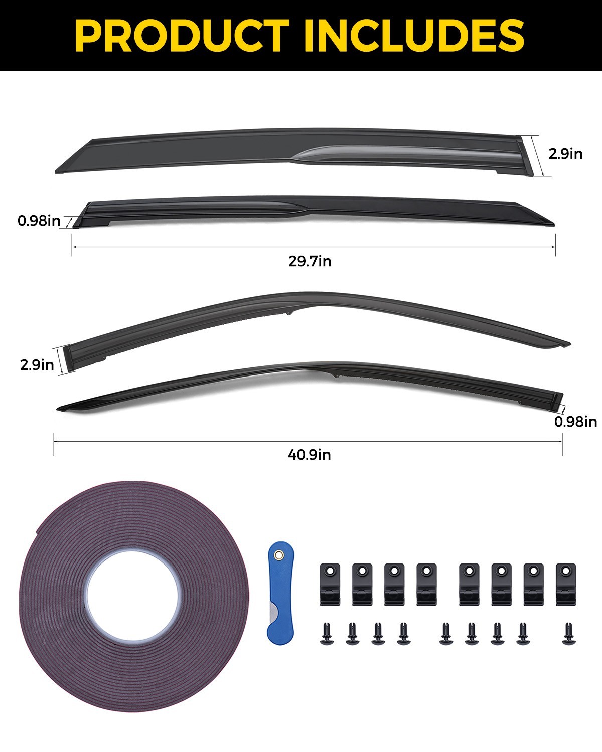 Mugen Style Window Visors Rain Guards Deflectors for 2022-2025 Honda Civic Sedan