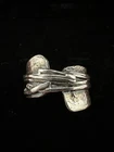 Sterling Silver 925 Textured Wide Ring Size 8.5