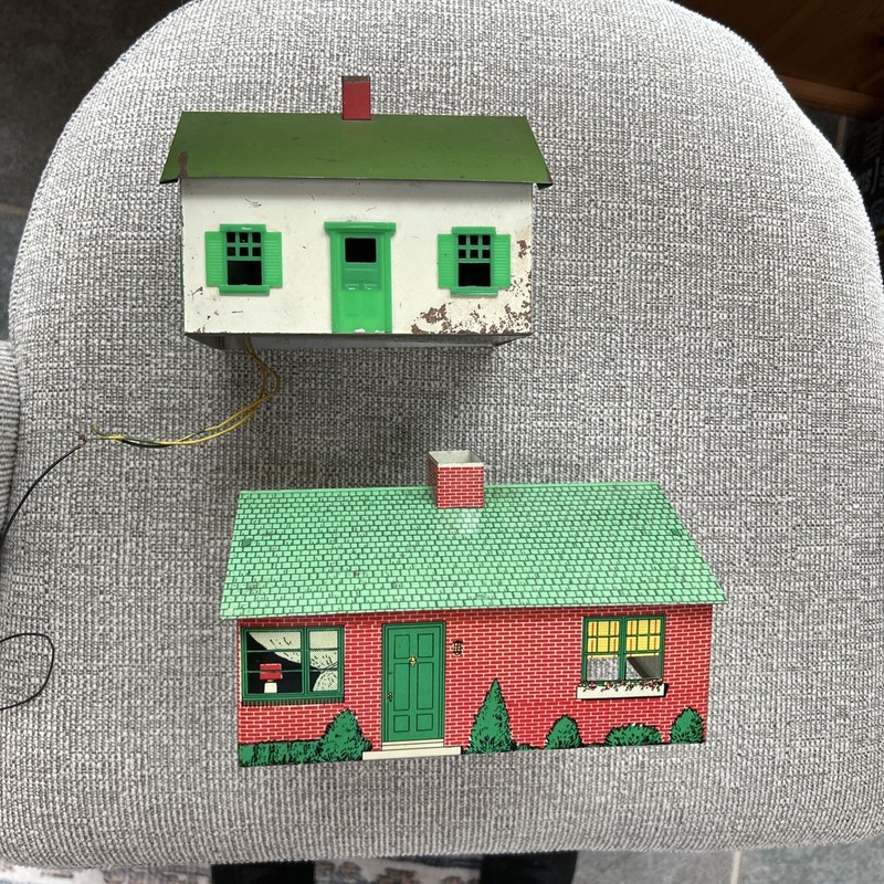 2 Vintage Tin Houses For S Scale Train Layout