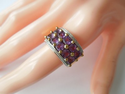 Harry Ivens Bronze Bicolor Amethyst Ring, Lavender Amethyst, 6.9 g, Size 51