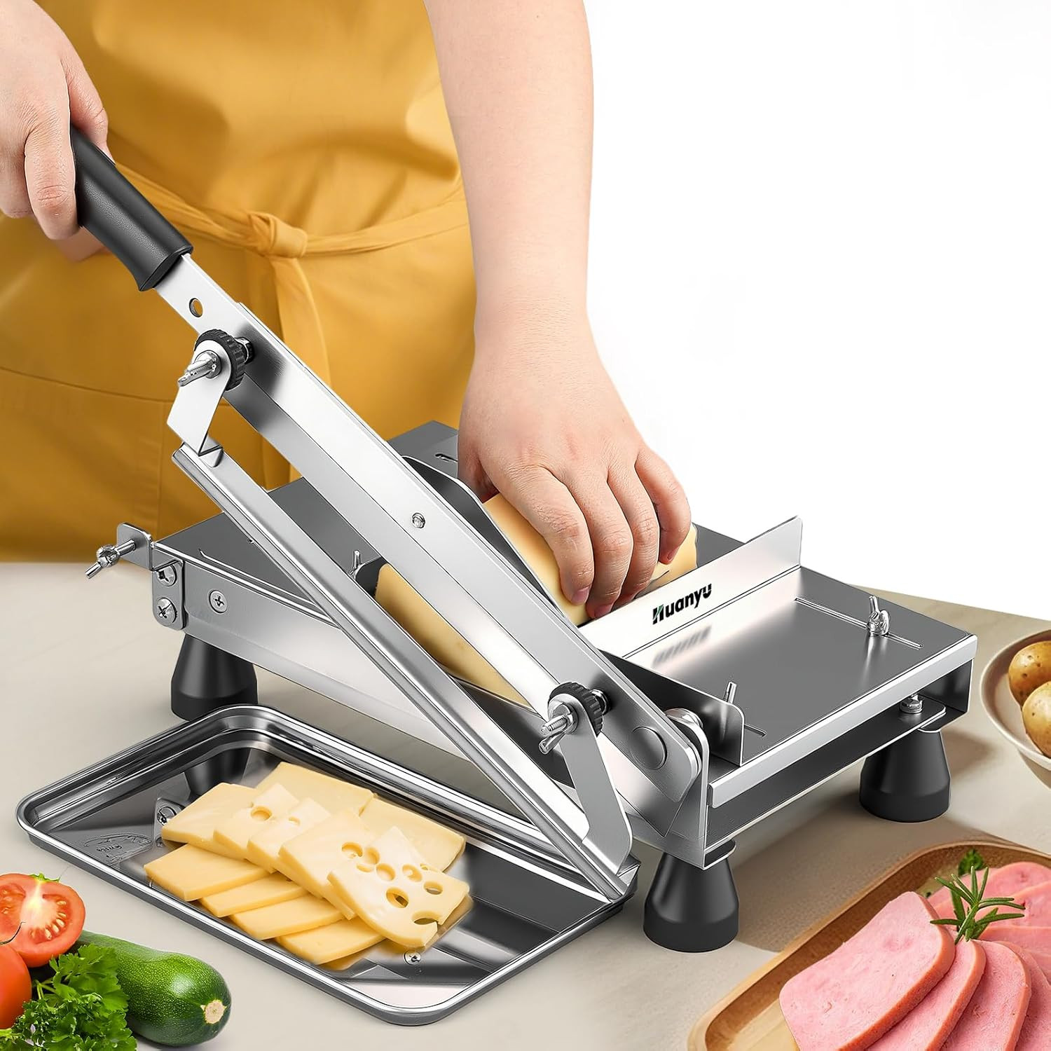 Affettatrice Per Formaggio TOPULORS In Lega Di Zinco – Spessore Regolabile, Filo In Acciaio Inox 304 – Per Cheddar, Mozzarella, Groviera, Con Filo Extra - copertina