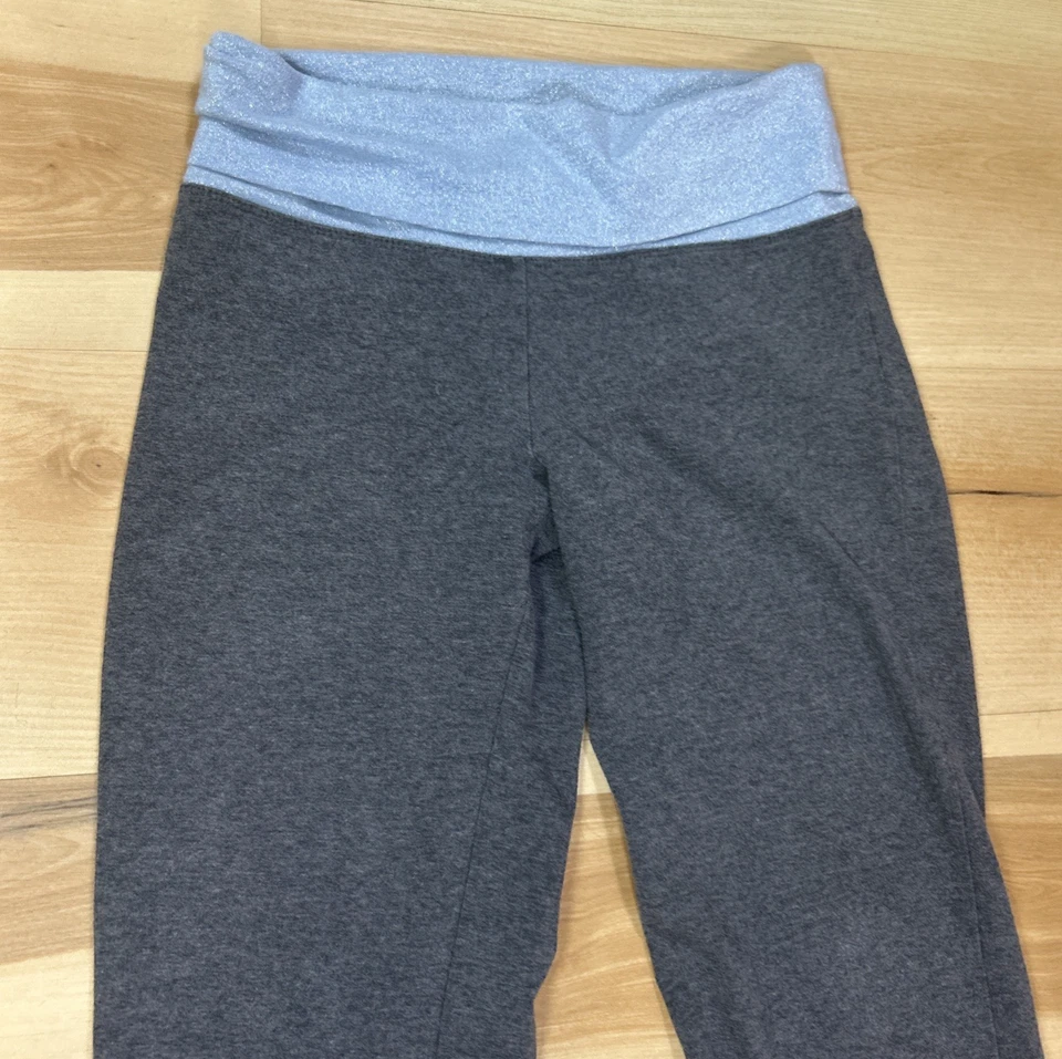 VTG Y2K Victoria's Secret PINK Logo Fold Over Flare Yoga Pants Glittter Size XS - Image 4 of 4