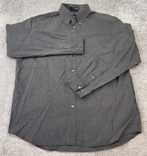 Eddie Bauer Wrinkle Resistant Button Up Shirt Men's S Black White Micro Check