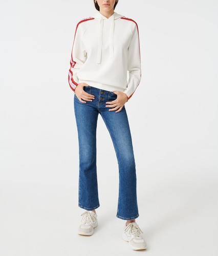 Maje Damen Sweatshirt Gr. 1 / S mit Kapuze bestickt MFPSW00062