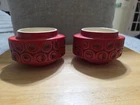 Set of 2 McCoy Scandia Red Vase Planter Mod Retro Mid Century MCM Pottery USA 70