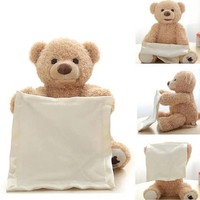 New Peek-A-Boo Teddy Bear Plush Soft Doll Interactive Ideal Gifts Gift