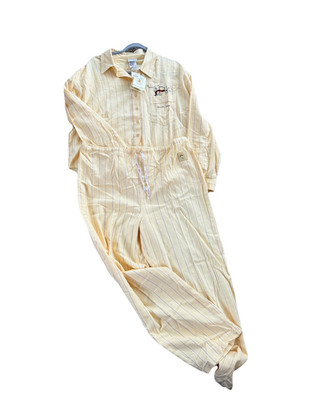 Classic Pooh at La Senza Women's XL Striped Flannel Pajama Set Yellow Button