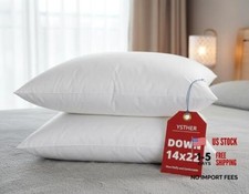 Down Feather Throw Pillow Inserts 14x22 Set of 2 Firm Large Lumbar 14 22 2pc