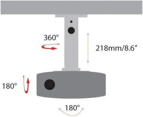 AMER MOUNTS Projector Mount - Universal Ceiling Bracket LCD DLP Tilt 360Degree S - Image 2 of 4